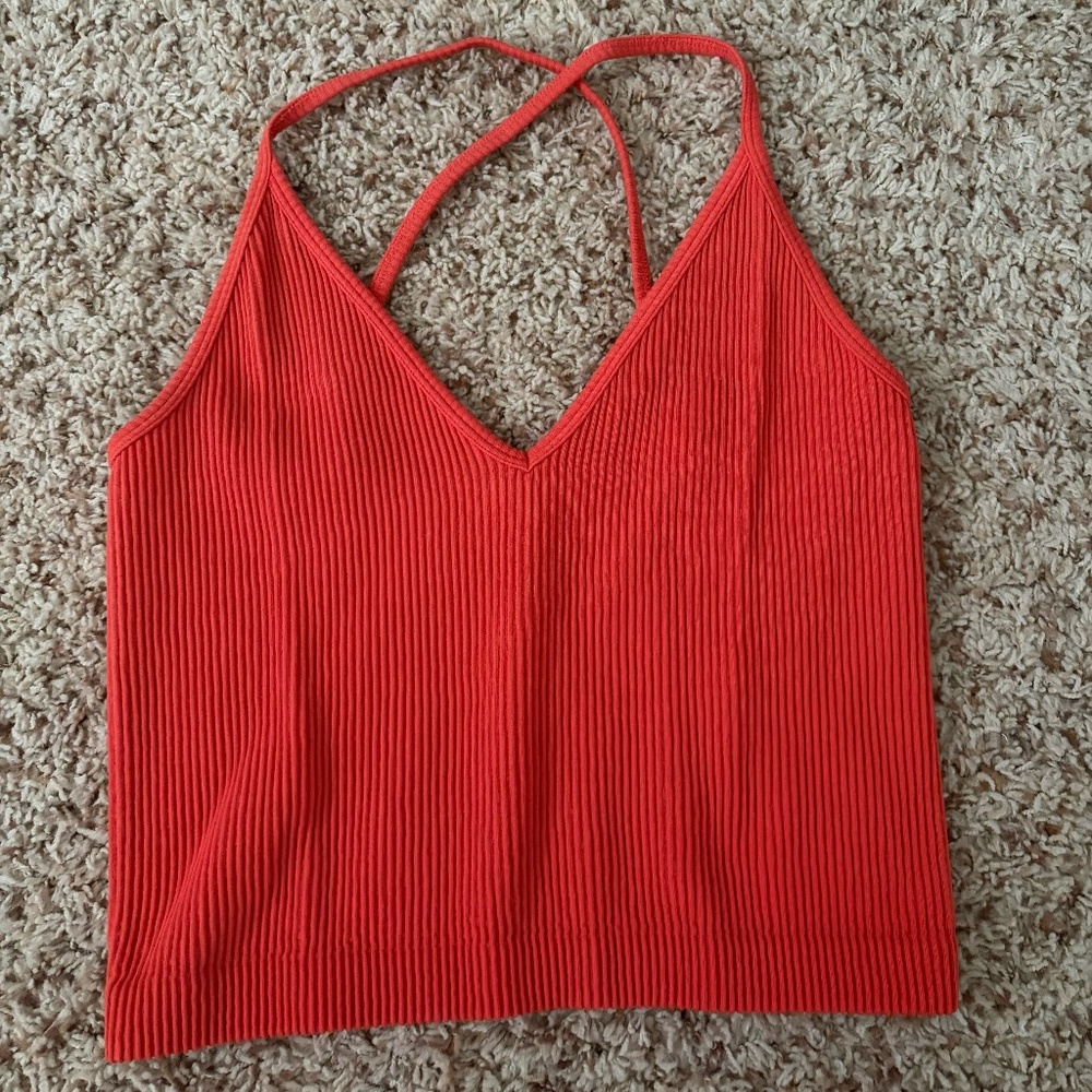Orange cross back tank top ribbed Arizona Jean Co.